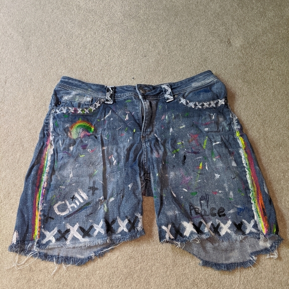 Lee Pants - Lee Diy Colorful distressed shorts